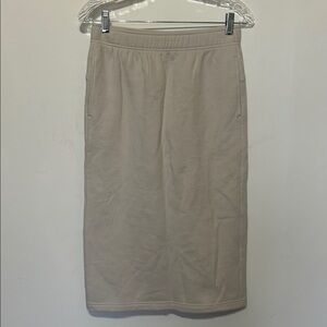 Zella cloud fleece midi skirt size small tan